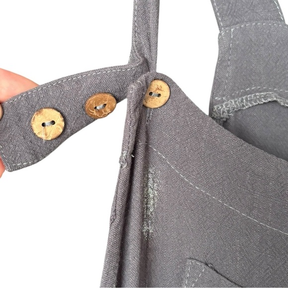 Caracilia Women's Wide Leg Overalls Gray with Pockets Adjustable Straps Flowy XL - Picture 4 of 6